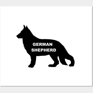 german shepherd name silhouette Posters and Art